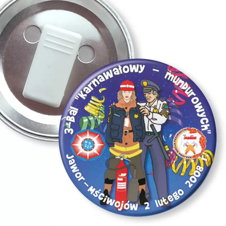 przypinka z żabką 3 Bal Karnawałowy mundurowych w Jaworze