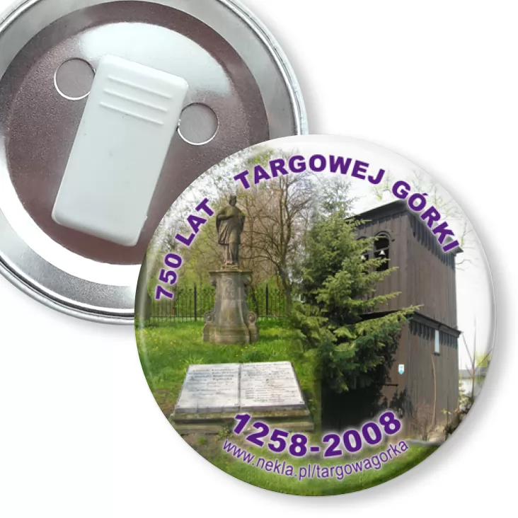 przypinka z żabką 750 lat Targowej Górki