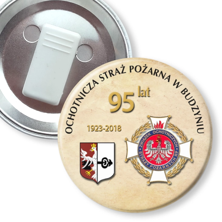 przypinka z żabką 95-lecie OSP Budzyń Budzyń