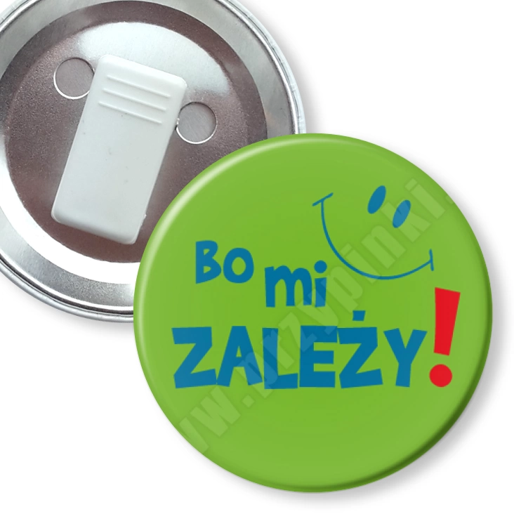 przypinka z żabką Bo mi zależy!