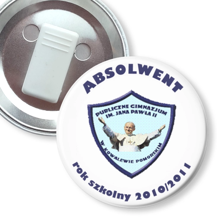 przypinka z żabką Gimnazjum w Kowalewie Pomorskim - Absolwent 2011