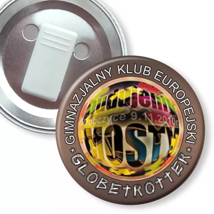 przypinka z żabką Globetrotter