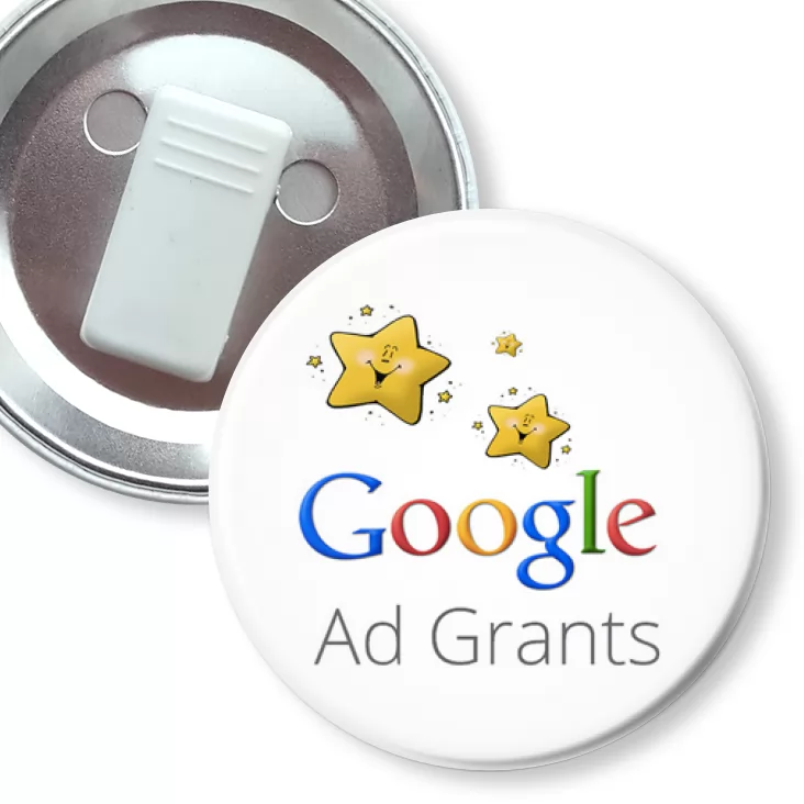 przypinka z żabką Google Ad Grants