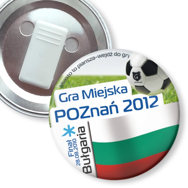 przypinka z żabką Gra Miejska - Poznań 2012 - Bułgaria