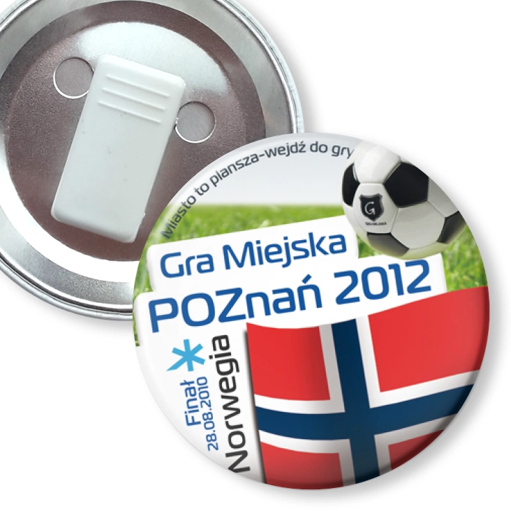 przypinka z żabką Gra Miejska - Poznań 2012 - Norwegia