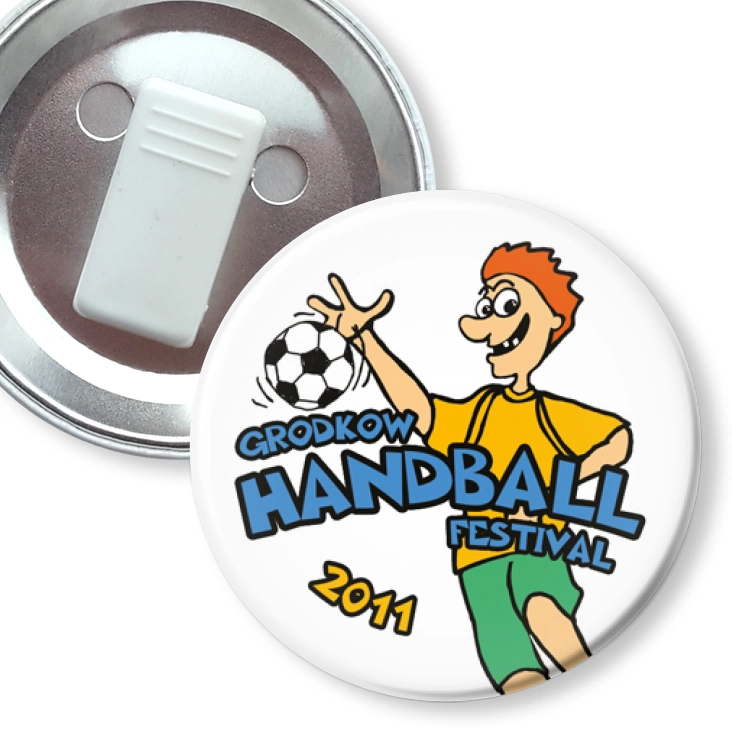 przypinka z żabką Handball Festiwal