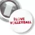 Przypinka z żabką I love volleyball