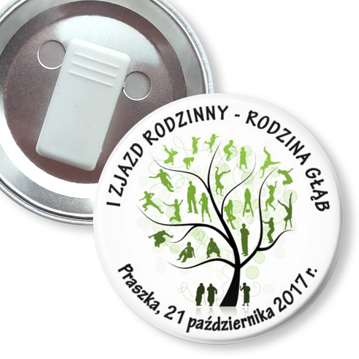 przypinka z żabką I Zjazd Rodzinny - Rodzina Głąb