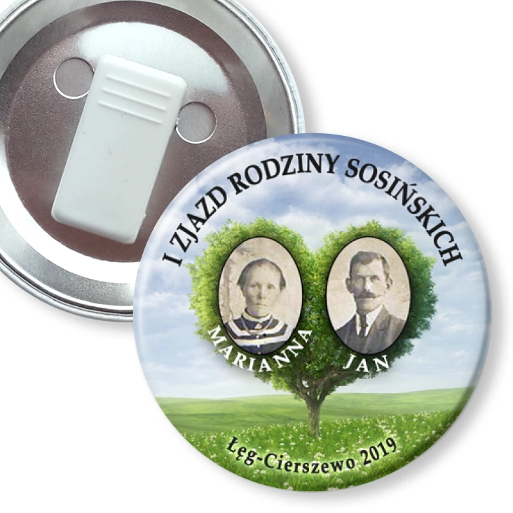 przypinka z żabką I Zjazd Rodziny Sosińskich