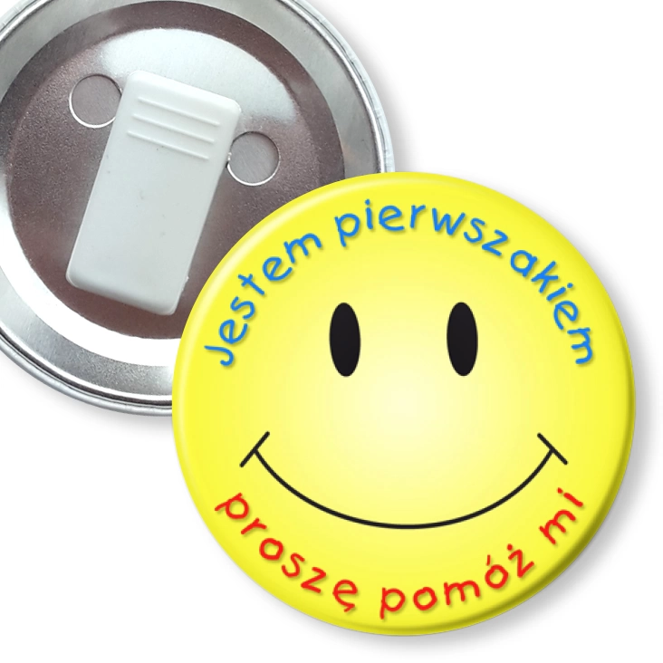 przypinka z żabką Jestem pierwszakiem