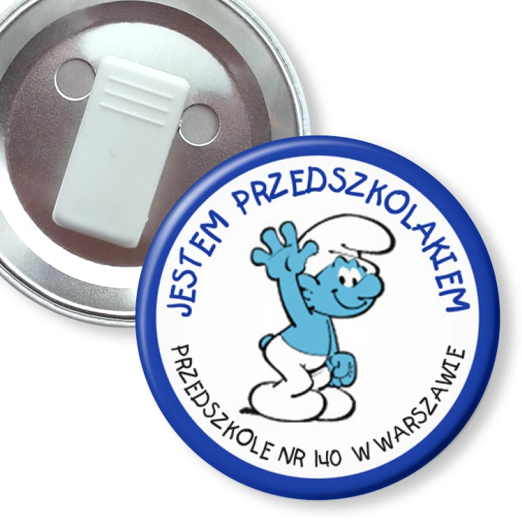 przypinka z żabką Jestem Przedszkolakiem