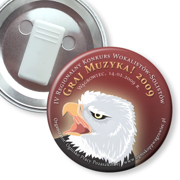 przypinka z żabką Konkurs Graj Muzyka