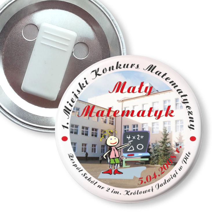 przypinka z żabką Mały Matematyk