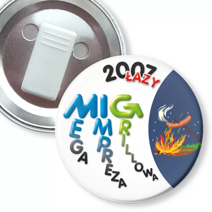 przypinka z żabką MIG 2007 - Mega Impreza Grillowa