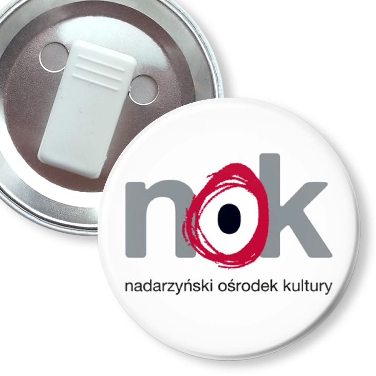 przypinka z żabką Nadarzyński Ośrodek Kultury