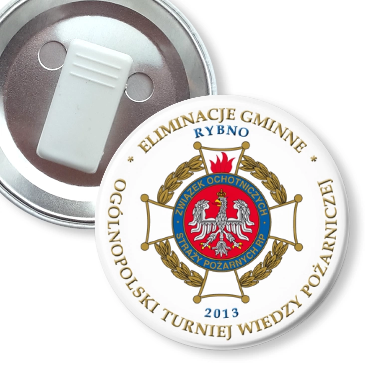 przypinka z żabką Ogólnopolski Turniej Wiedzy Pożarniczej 2013