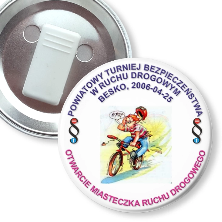 przypinka z żabką Otwarcie Miasteczka Ruchu Drogowego