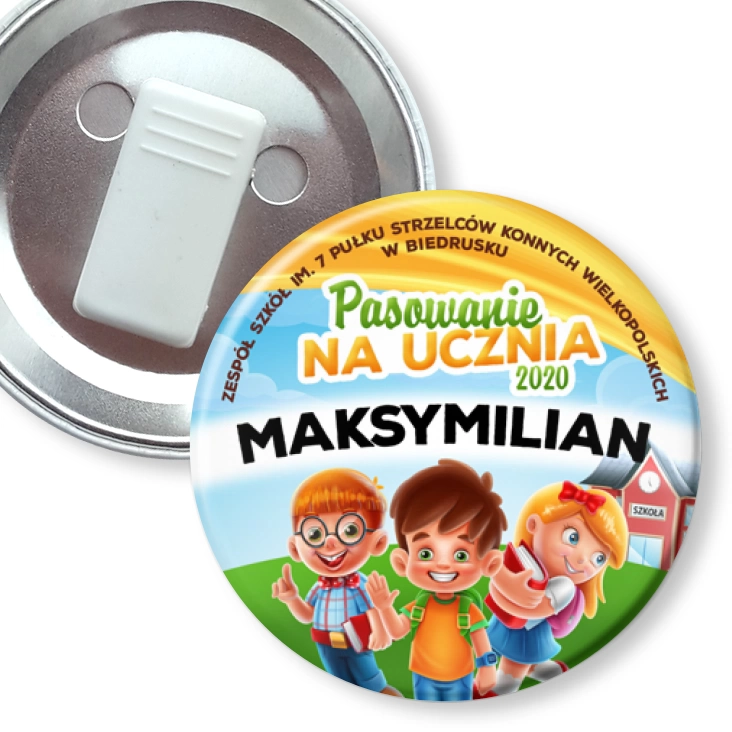 przypinka z żabką Pasowanie na ucznia
