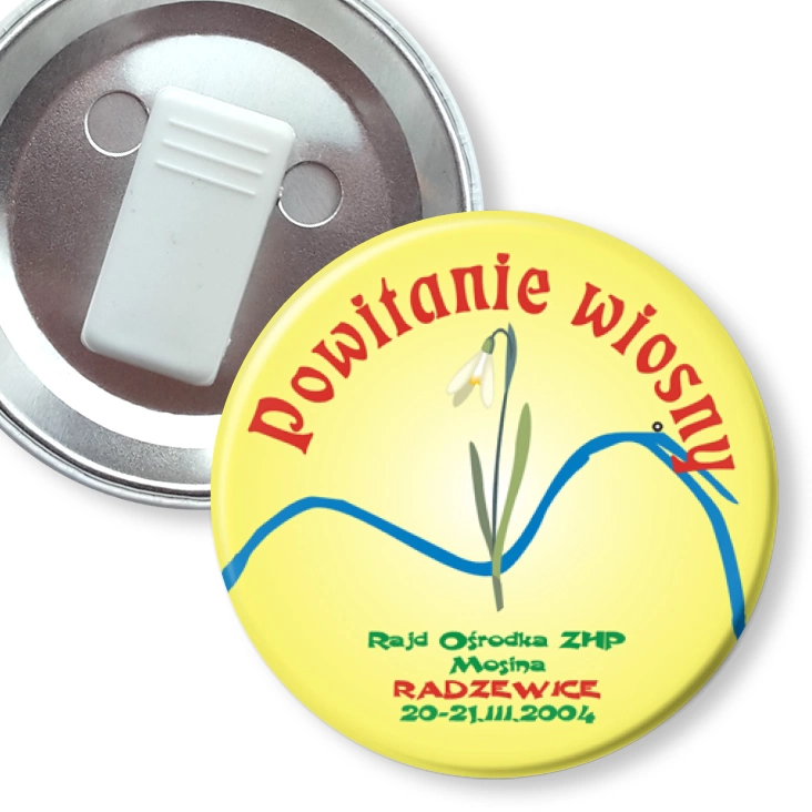 przypinka z żabką Powitanie wiosny
