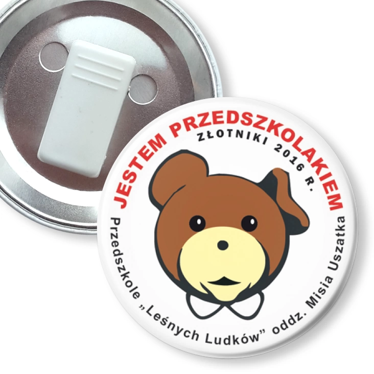 przypinka z żabką Przedszkole w Złotnikach