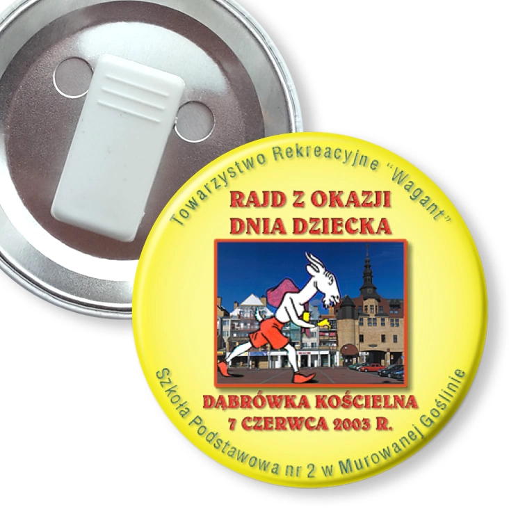 przypinka z żabką Rajd Z Okazji Dnia Dziecka - Dąbrówka Kościelna 