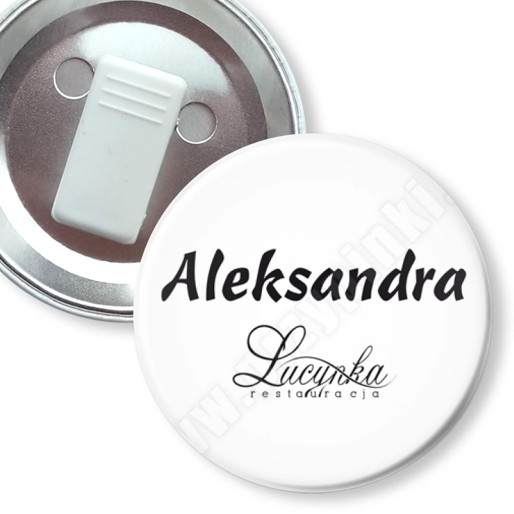 przypinka z żabką Restauracja Lucynka
