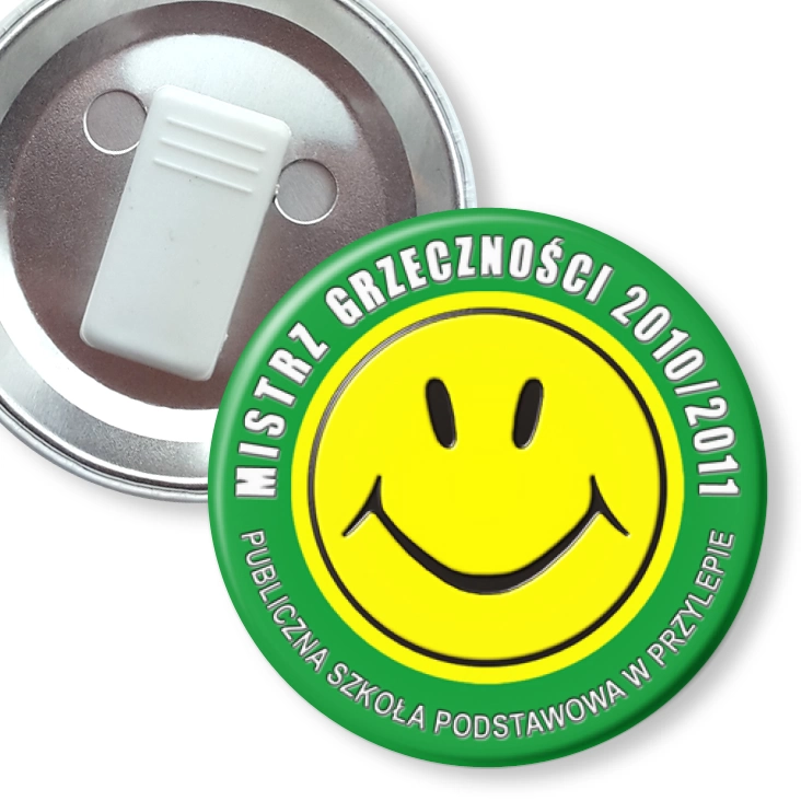 przypinka z żabką SP w Przylepie - Mistrz Grzeczności