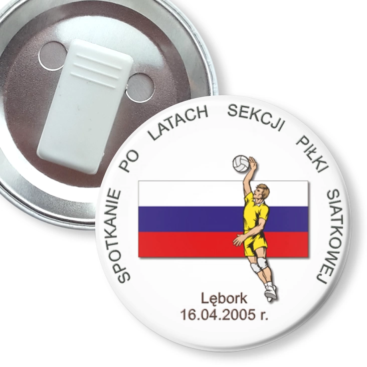 przypinka z żabką Spotkanie po latach sekcji piłki siatkowej