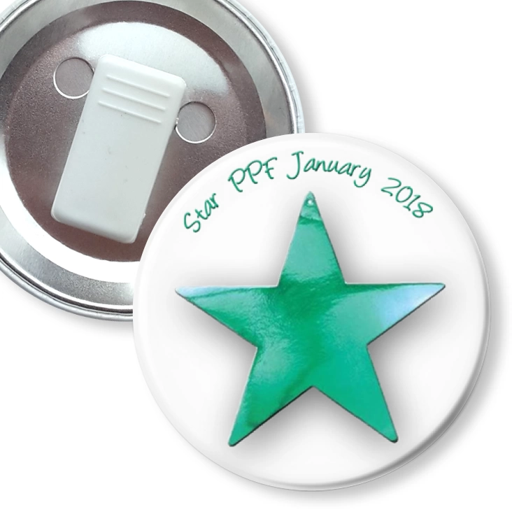 przypinka z żabką Star PPF January 2018
