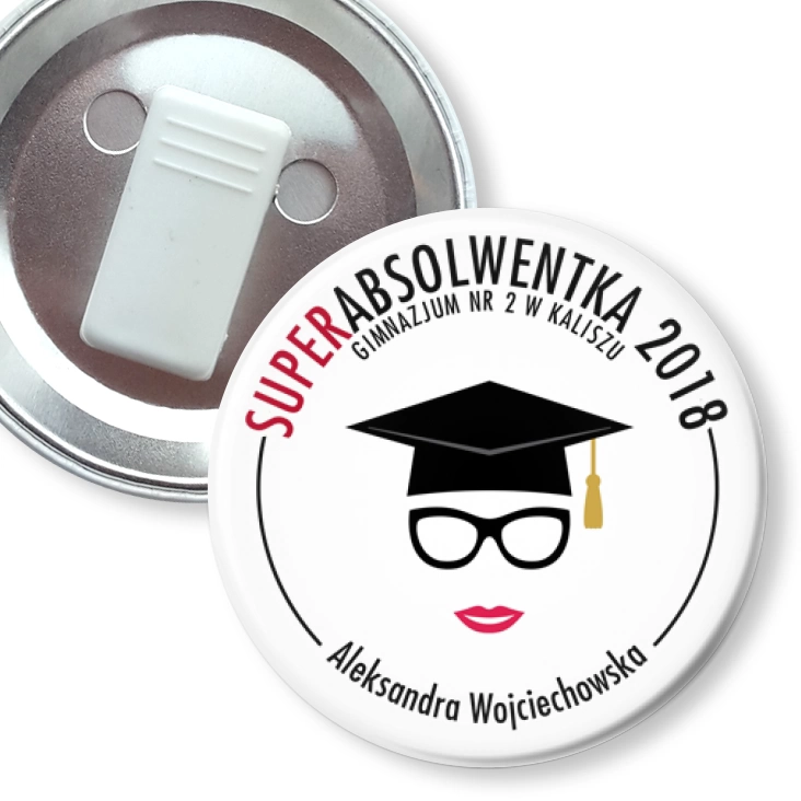 przypinka z żabką Superabsolwentka 2018