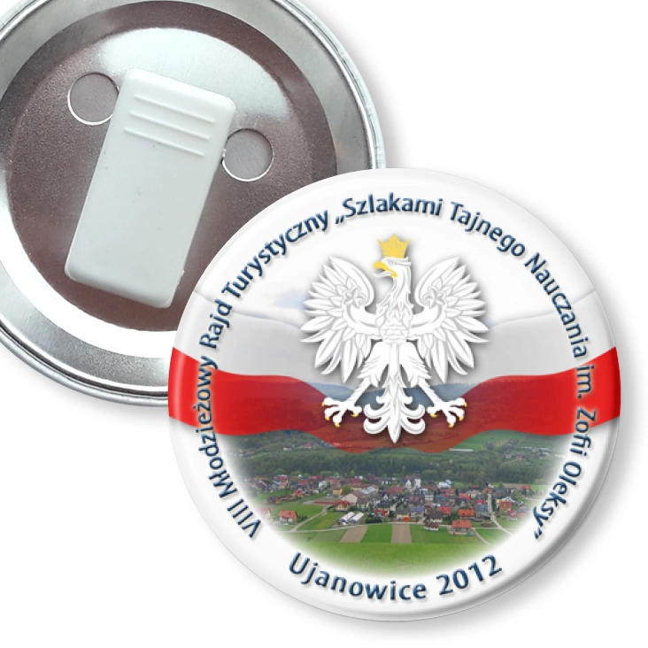 przypinka z żabką Szlakami Tajnego Nauczania im. Zofii Oleksy 2012
