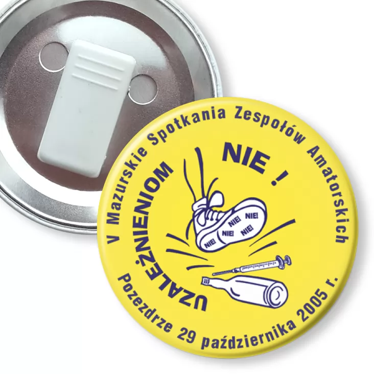 przypinka z żabką Uzależnieniom NIE!