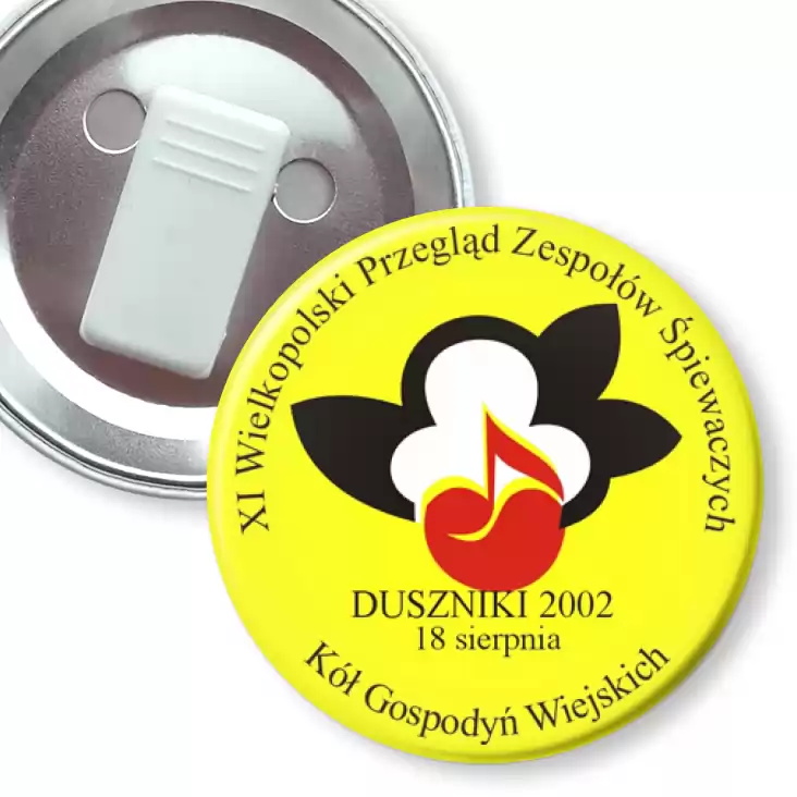 przypinka z żabką XI Wielkopolski Przegląd Zespołych Śpiewaczych -Duszniki 2002