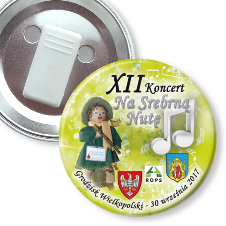 przypinka z żabką XII Koncert Na Srebrną Nutę 2017