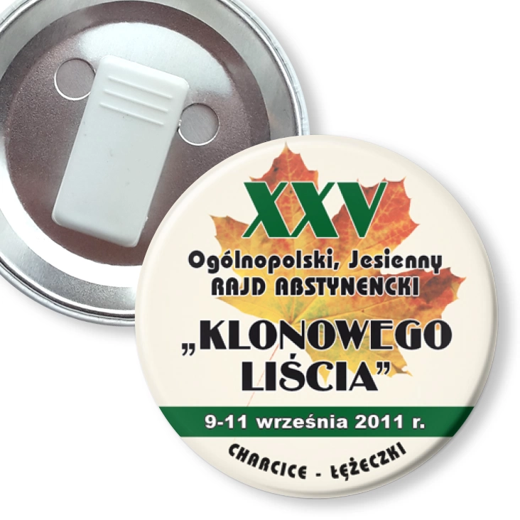 przypinka z żabką XXV Ogólnopolski Rajd Abstynencki Klonowego Liścia
