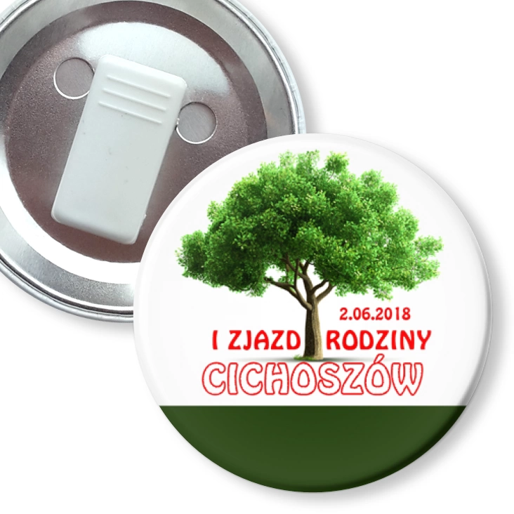 przypinka z żabką Zjazd Rodziny Cichoszów