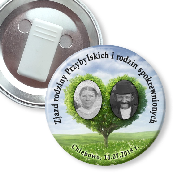 przypinka z żabką Zjazd rodziny Przybylskich
