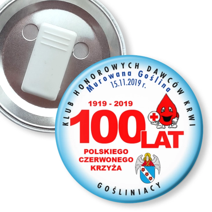 przypinka z żabką 100 lat PCK