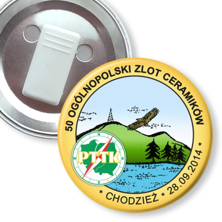 przypinka z żabką 50 Ogólnopolski Zlot Ceramików