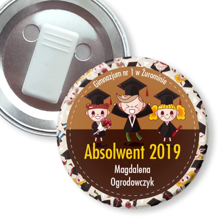 przypinka z żabką Absolwent 2019