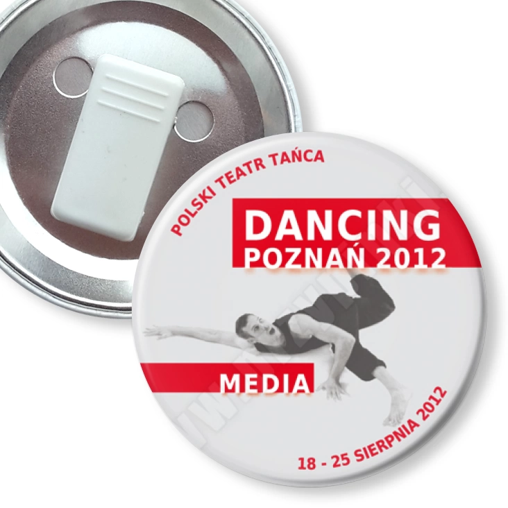 przypinka z żabką Dancing Poznań 2012 - media