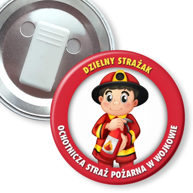 przypinka z żabką Dzielny Strażak