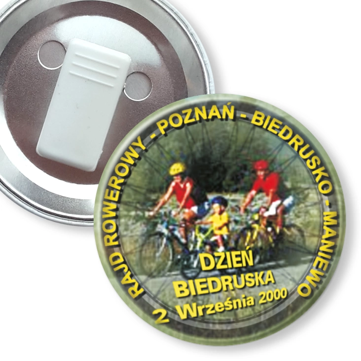 przypinka z żabką Dzień Biedruska 2000