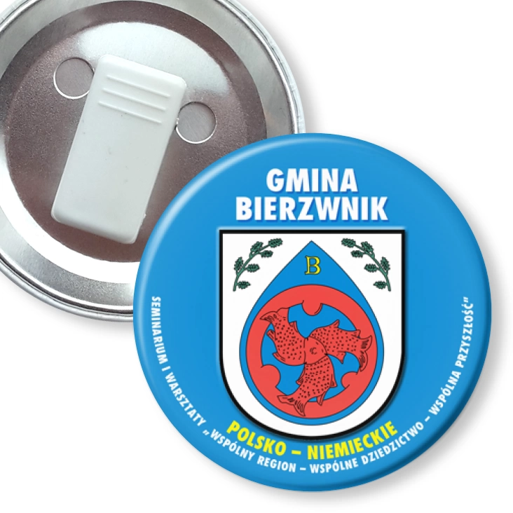 przypinka z żabką Gmina Bierzwnik