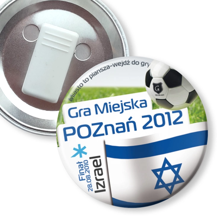 przypinka z żabką Gra Miejska - Poznań 2012 - Izrael