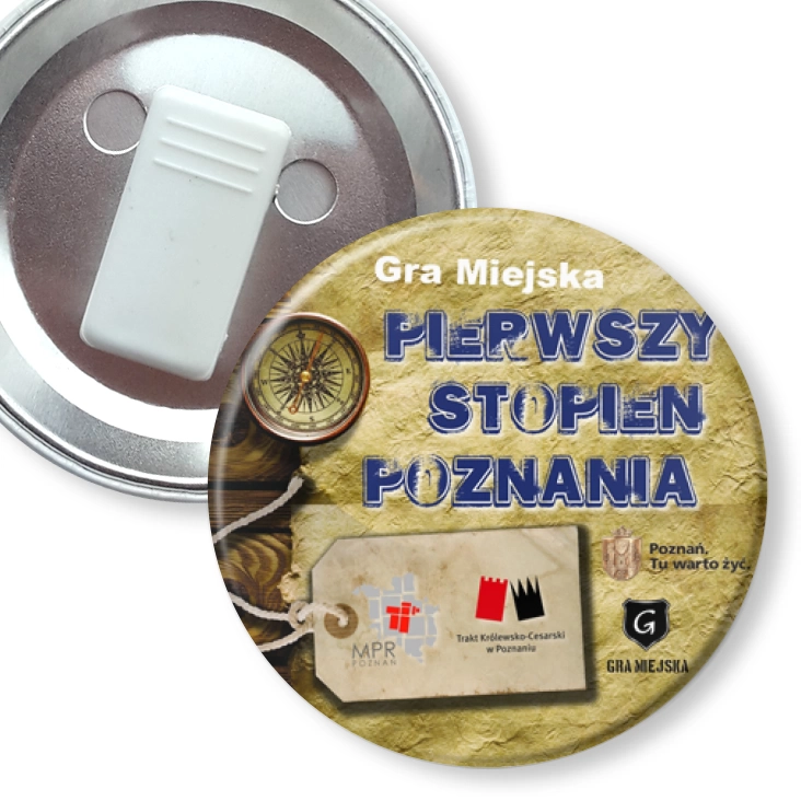 przypinka z żabką Gra Miejska Poznań