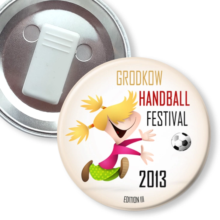 przypinka z żabką Handball Festiwal 2013