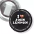 Przypinka z żabką I love John Lennon