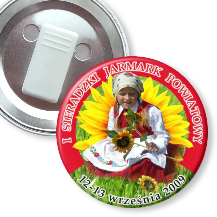 przypinka z żabką I Sieradzki Jarmark Powiatowy