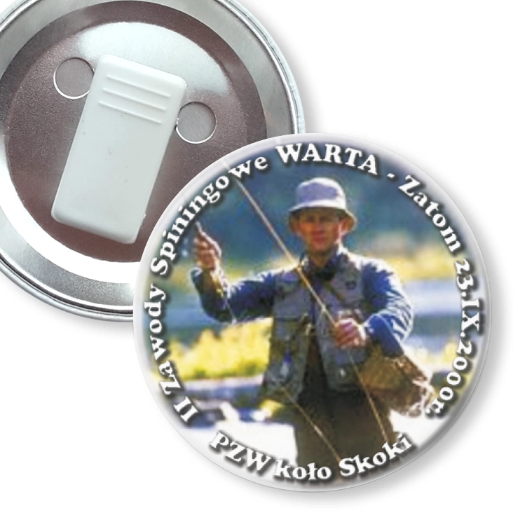 przypinka z żabką II Zawody Spiningowe WARTA